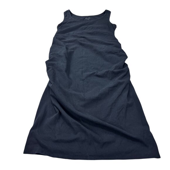 Isabel Maternity Black Sleeveless Ruched Side Midi Dress Medium - Picture 4 of 11